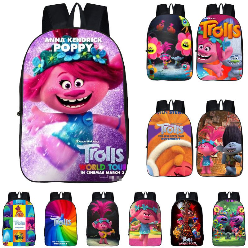 Set 2 Ba Lô Túi Ví Canvas Họa Tiết Hoạt Hình 17 &quot;