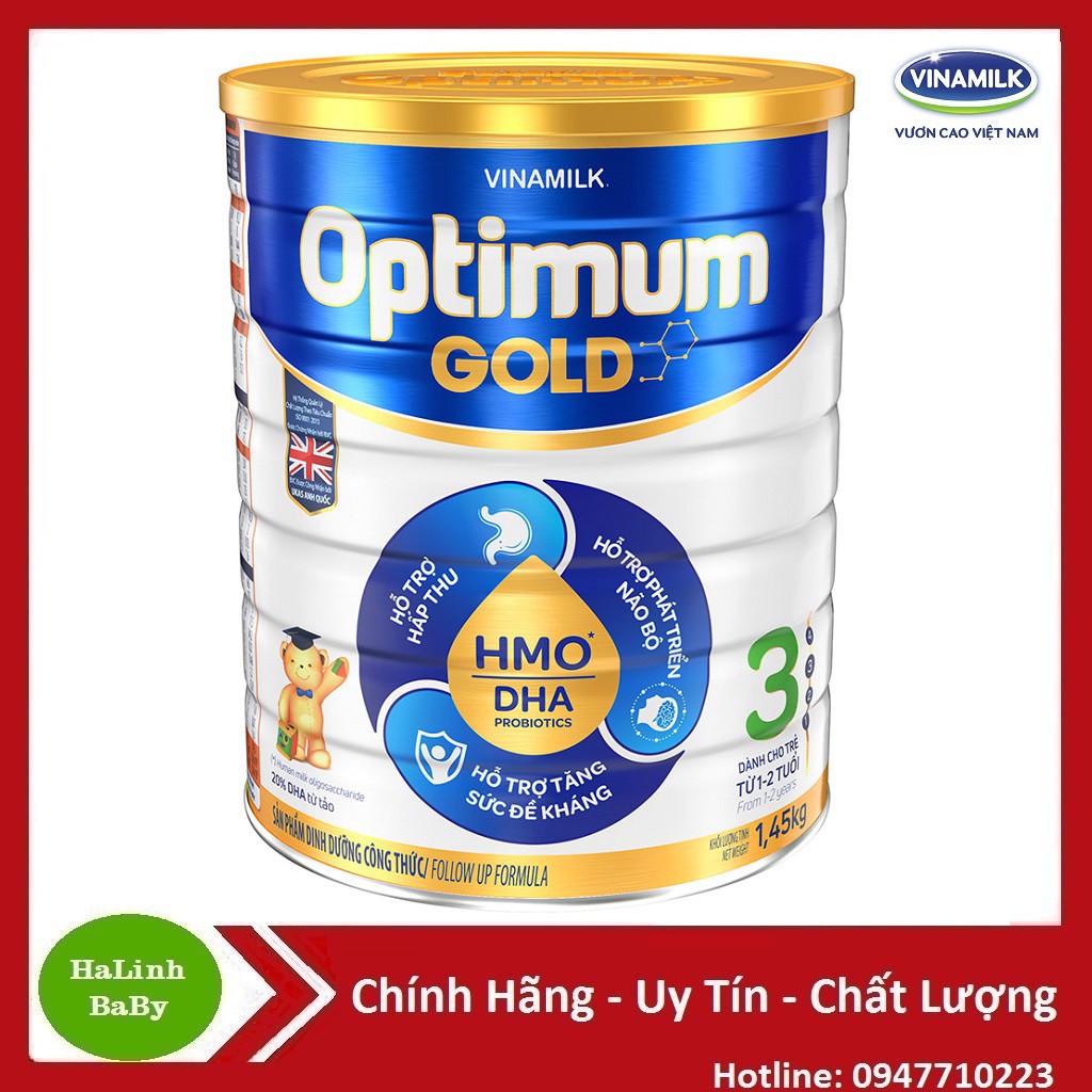 Sữa bột Optimum Gold 3, 4 1.45kg [Date 2023]