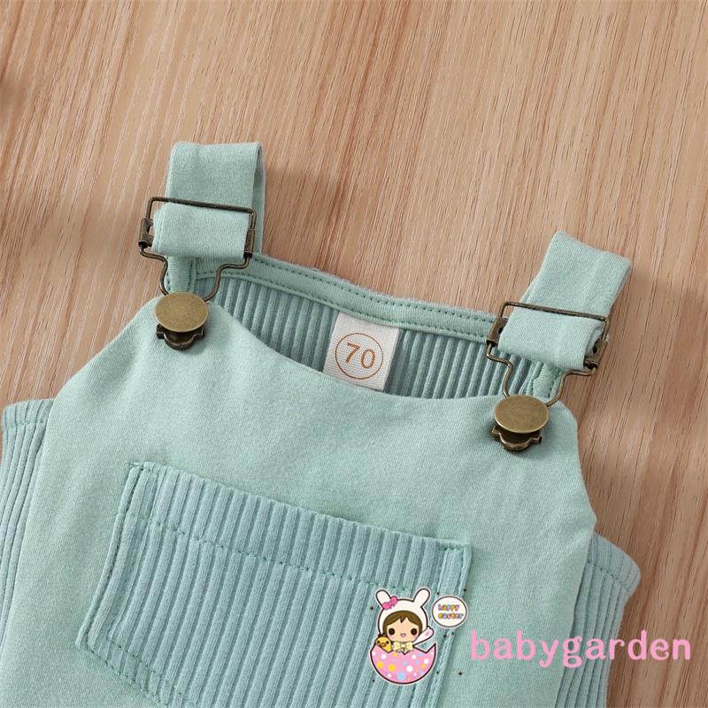 BABYGARDEN-0-18months Unisex Baby Romper, Adjustable Shoulder Straps Sleeveless Patchwork Ribbed Bodysuit Outfit