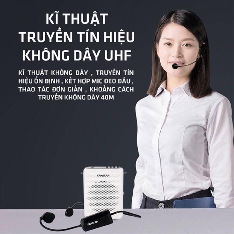 Máy trợ giảng không dây Takstar E300W kèm 1 Mic không dây thiết kế thời thượng, tinh tế, nhỏ nhẹ trọng lượng chỉ 200g