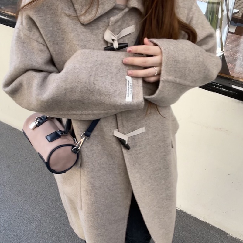 Túi đeo vai IELGY hình trụ mini có khóa thời trang cho nữ