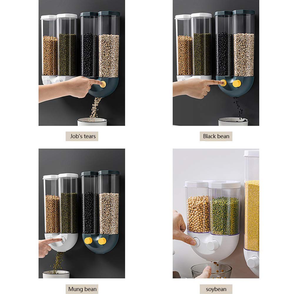 Hộp đựng ngũ cốc, thực phẩm khô có nắp dán tường 33x16x8cm