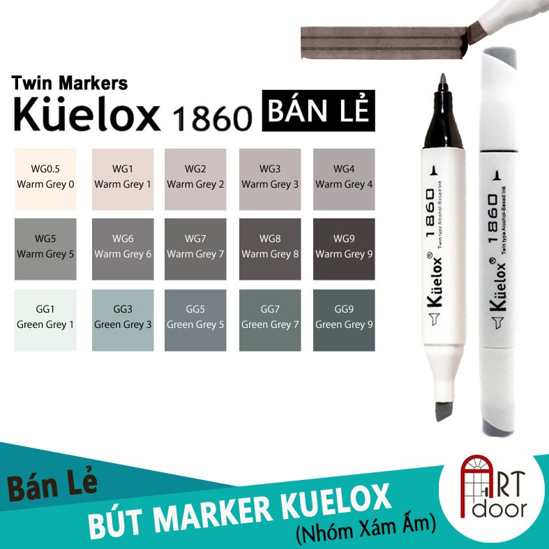 [ARTDOOR] Bút Marker KUELOX (Gam Xám từ WG0.5-GG9)