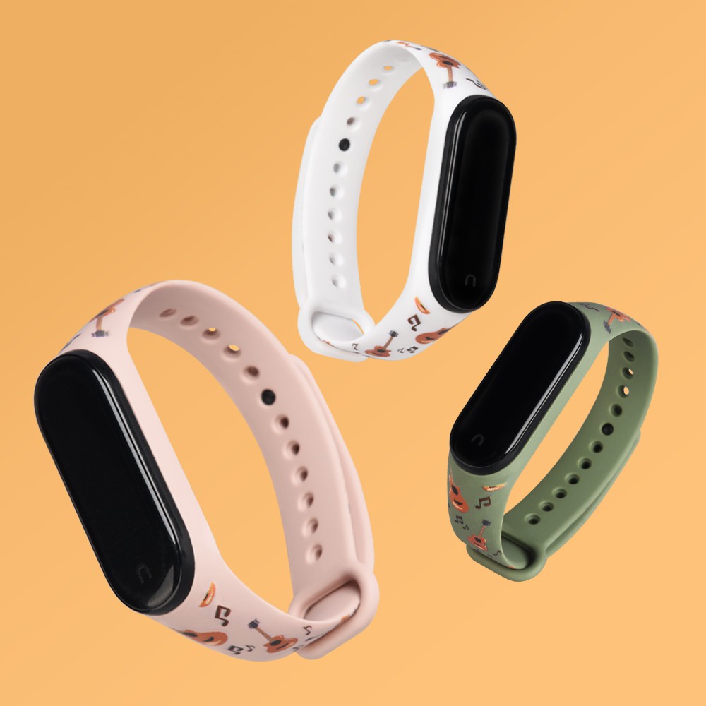 Dây Đeo Silicon Họa Tiết Hoạt Hình Cho Đồng Hồ Thông Minh Xiaomi Mi band 7 6 5 4 3 Xiaomi MiBand 3 xiomi 5