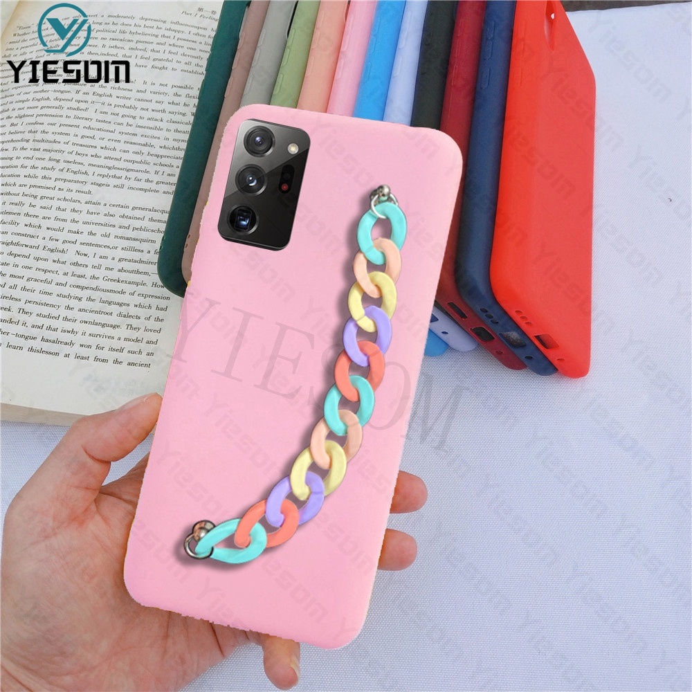 Ốp Điện Thoại TPU Màu Cầu Vồng Có Dây Đeo Tay Cho Samsung Galaxy Note 20 Ultra 10 Plus Note 10 Lite 9 8
