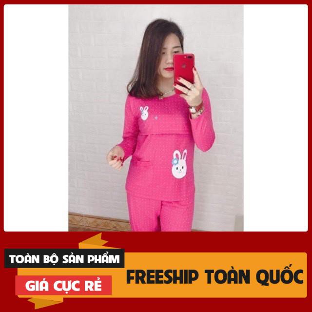 Bộ Bầu Và Sau Sinh Vải Cotton Thoáng Mát ( Dài Tay)