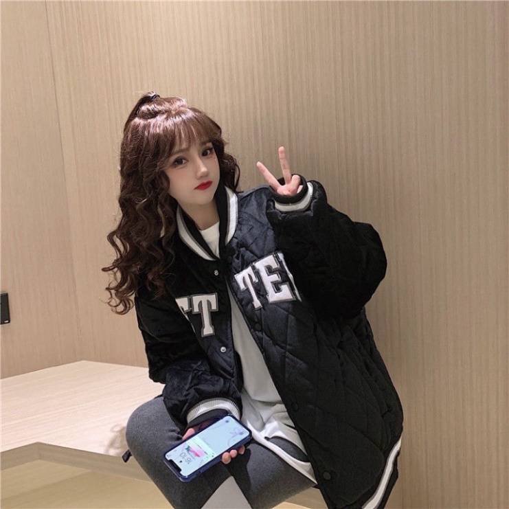 Áo Khoác Bomber Nam Nữ Trần Bông, Áo Khoác Trần Bông Unisex Họa Tiết Trám Hàng Quảng Châu Cao Cấp