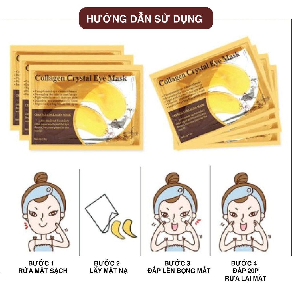 Đắp Mắt Collagen Crystal Eye Mask làm giảm quầng thâm mắt, ngăn ngừa vết chân chim cho vùng da mắt