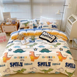 Bộ chăn ga gối cotton living 100% cotton - mẫu khủng long