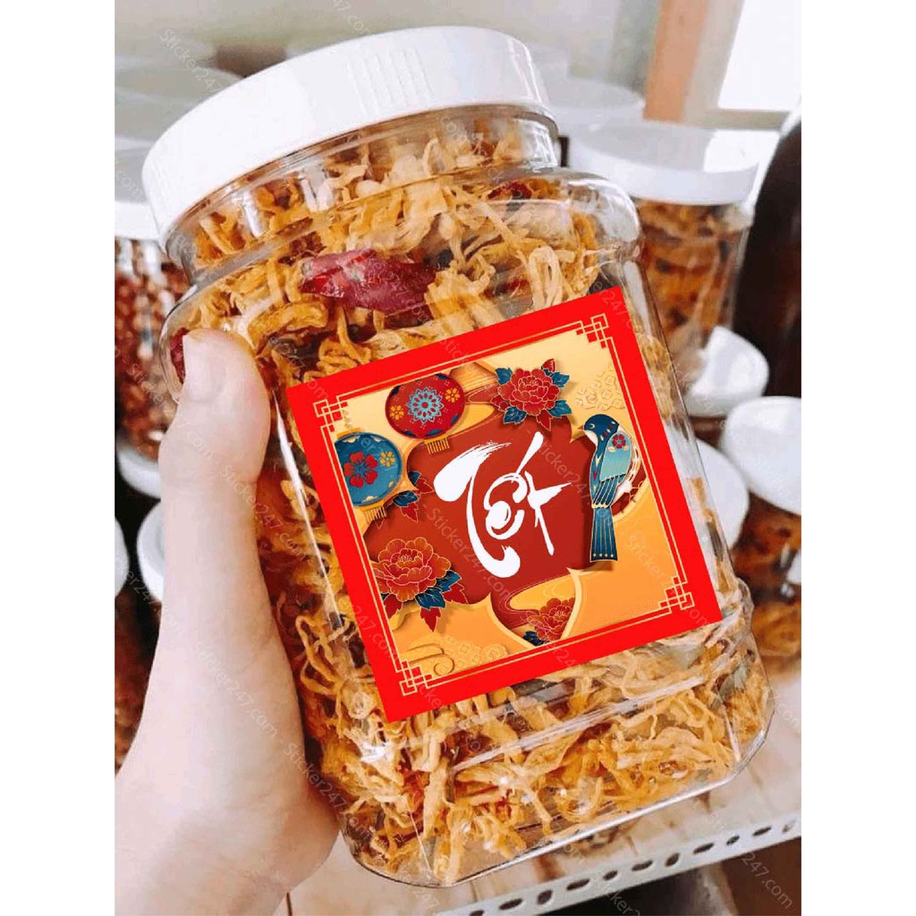 Tem Tết Decal Dán Tết 𝑭𝒓𝒆𝒆𝒔𝒉𝒊𝒑 Mẫu Hoa Văn Hình Vuông Độc Đáo Bắt Mắt - Decal Chống Nước, Cắt Sẵn, Dùng Trang Trí Tết