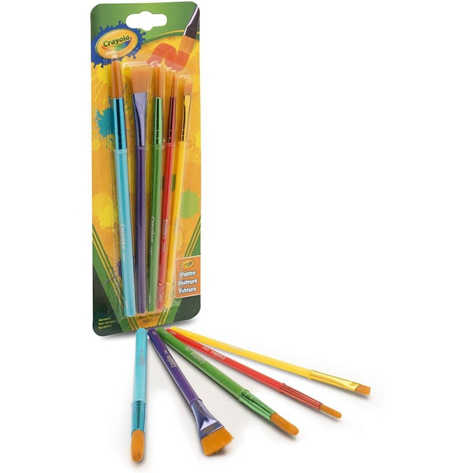 BỘ 5 CỌ (5 size) TÔ MÀU NƯỚC Crayola 5ct Paint Brush Variety Pack