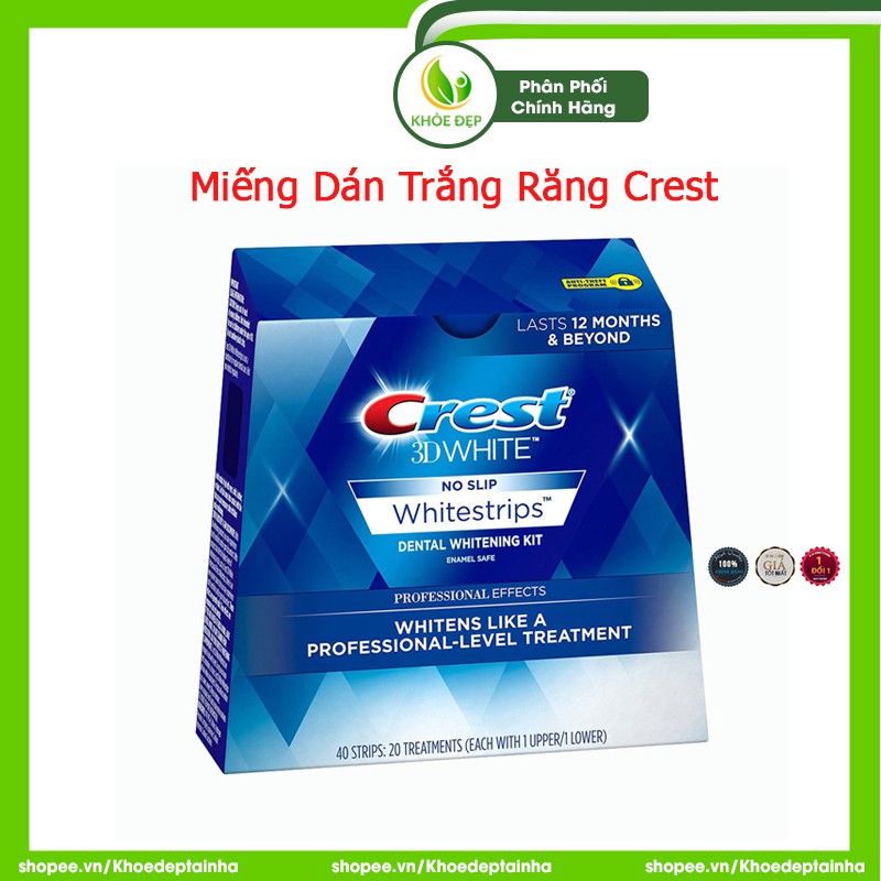 [ CHÍNH HÃNG ] Miếng Dán Trắng Răng Crest 20 miếng