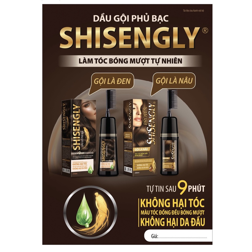 [ Mua 1 Tặng 1 ] Dầu Gội Phủ Bạc SHISENGLY Cao Cấp Giảm Rụng Tóc Giúp Tóc Chắc Khỏe Dung Tích 200ml