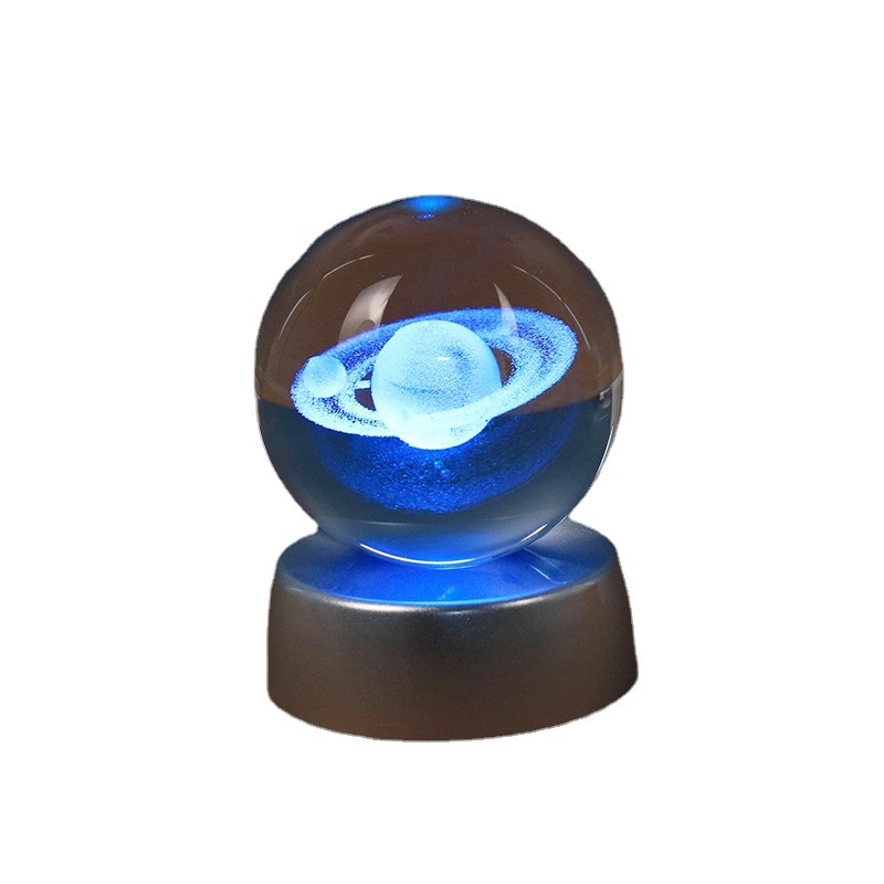 Quả Cầu Pha Lê Họa Tiết Bầu Trời Sao 3D Phát Sáng Trong Suốt Dùng Để Trang Trí