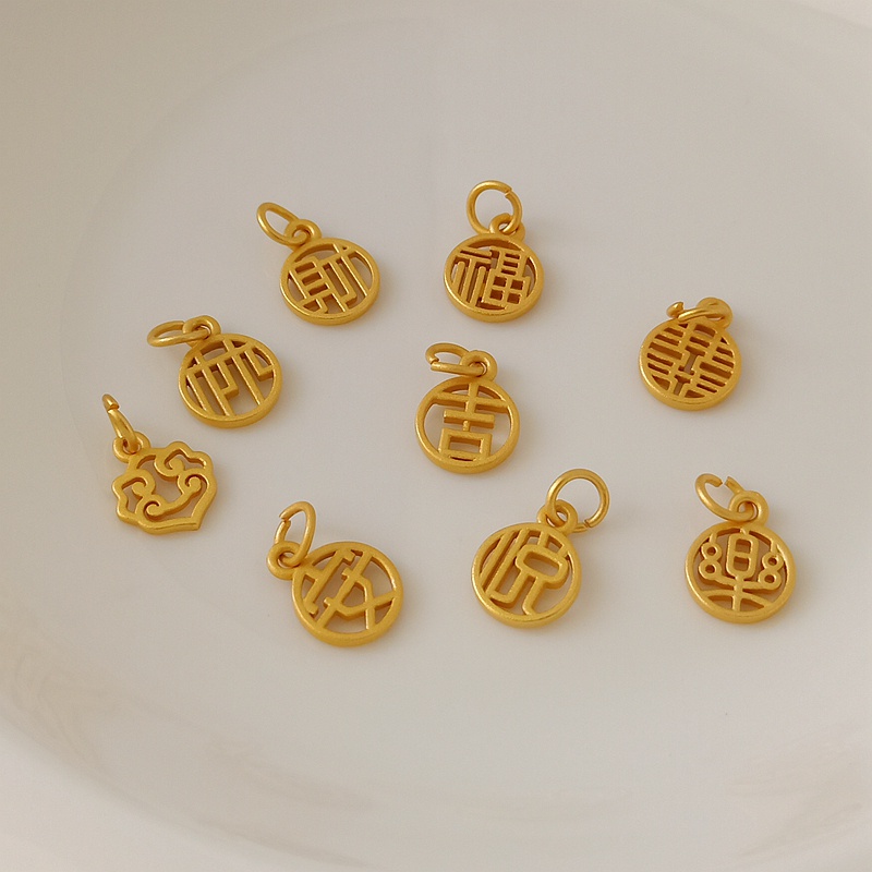 Mặt Dây Chuyền Thủ Công Mạ Vàng 18K Có Khóa Màu Vàng Đồng