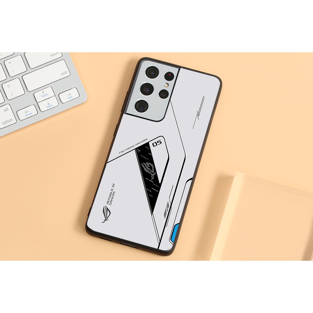 Ốp lưng kính cường lực Samsung Galaxy S21, S21 Plus, S21 Ultra - Gaming ROG