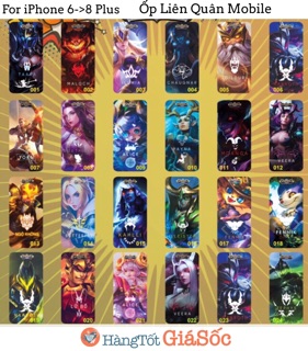 [FREESHIP 99K TOÀN QUỐC] Ốp lưng Liên Quân Mobile cho iPhone 6->8 Plus (ốp liên quân, hangtotgiasoc)