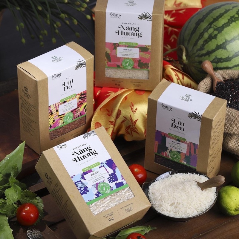 Gạo hữu cơ ST25 nấu cháo ăn dặm hộp 1kg