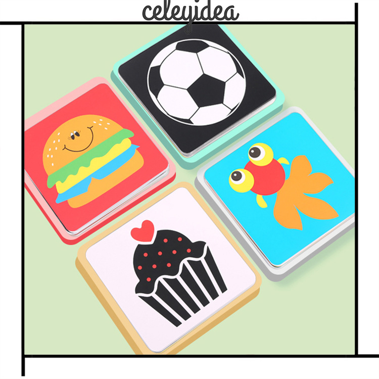 Bộ Thẻ Đồ Chơi Xếp Hình Màu Trắng Đen 1 Tuổi Cho Bé Từ 0-3 Tuổi