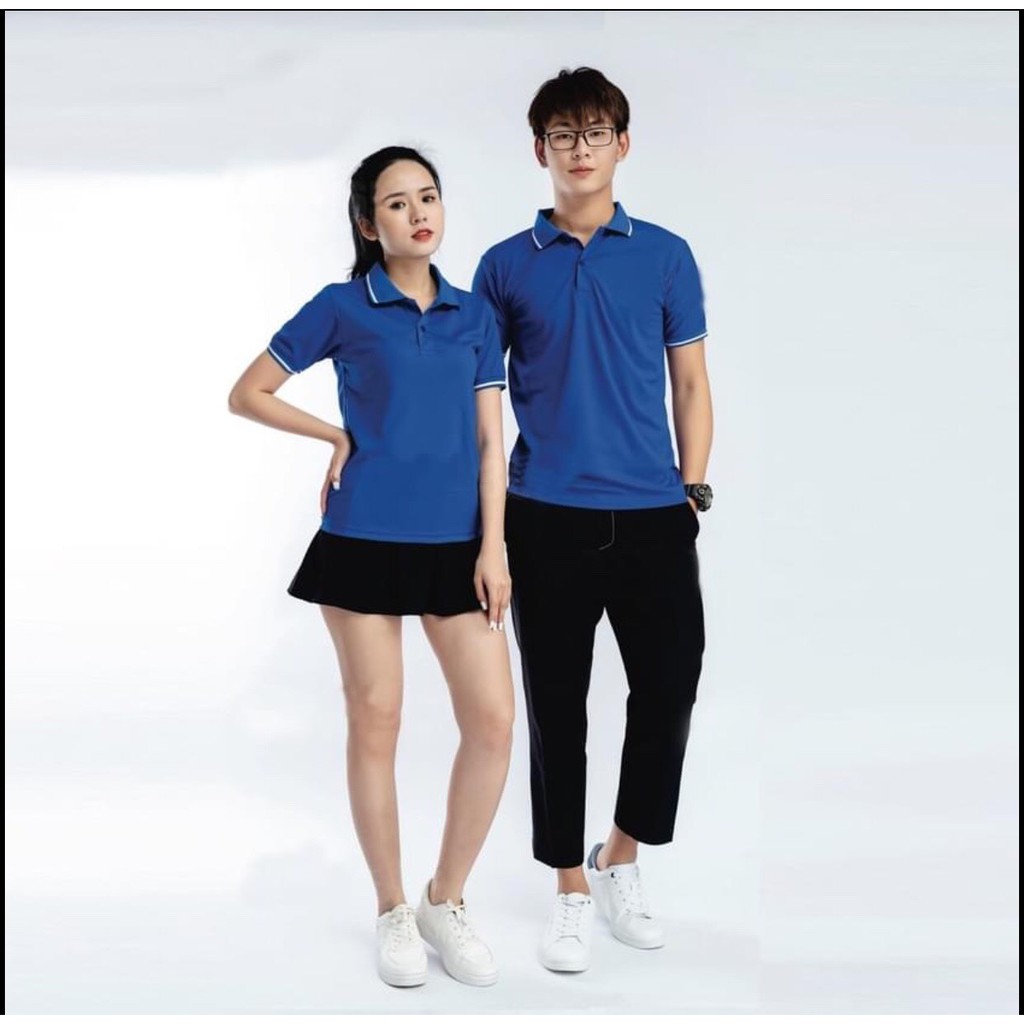 Áo POLO nam nữ cổ tròn đẹp giá rẻ form rộng, Áo thun polo nam trơn vải cotton cá sấu dày dặn