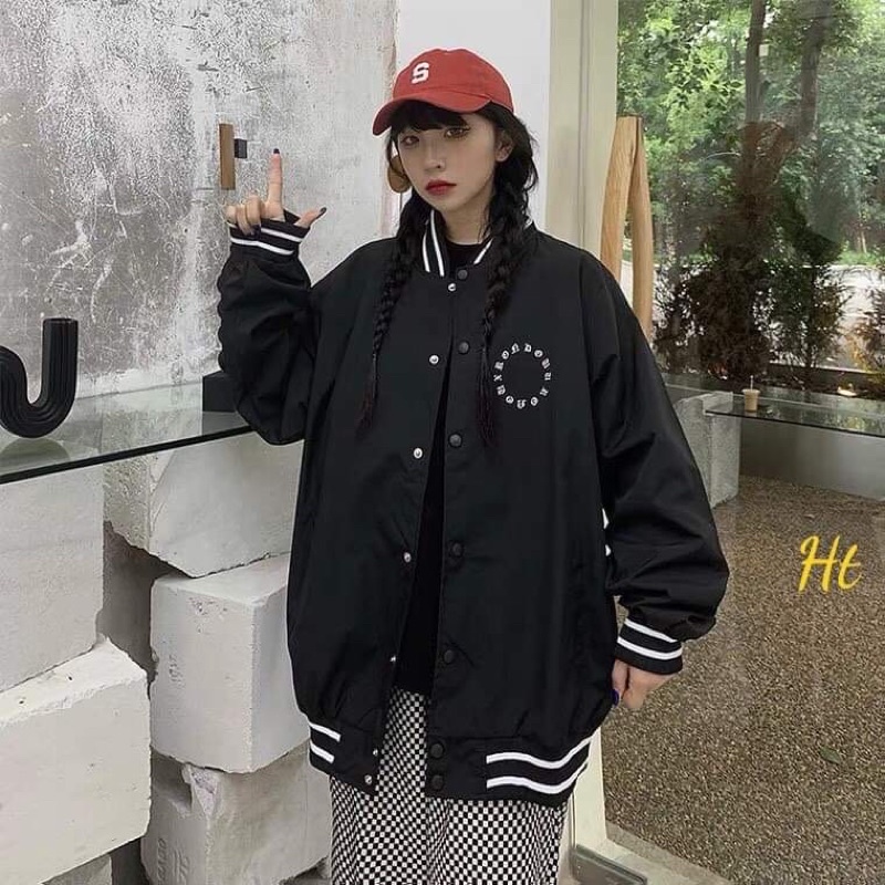 Áo bomber cổ bo chữ vòng tròn H2