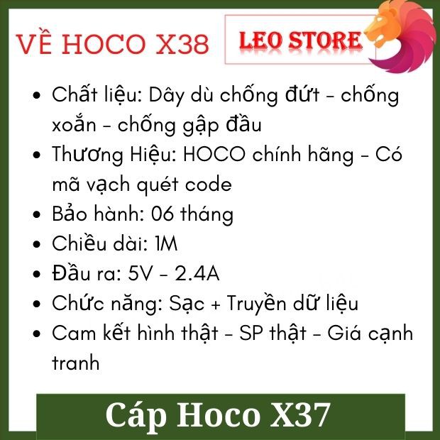 Dây cáp sạc nhanh Hoco X38 đầu Lightning/Type C/Micro USB sạc Iphone/Ipad/Samsung/Adnroid - Cam kết hình thật