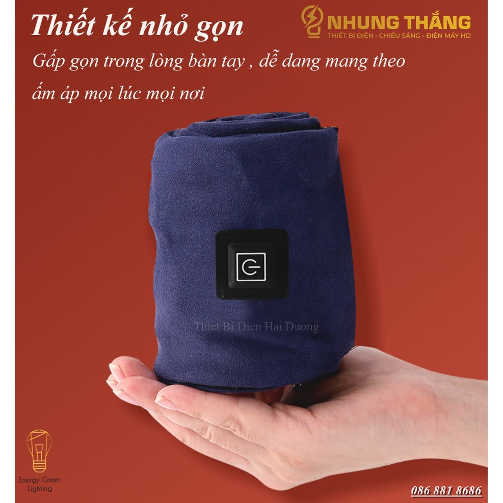 Khăn Quàng Cổ Tạo Nhiệt Nam Nữ - Choàng Giữ Ấm Mùa Đông -  Sạc Pin Tích Điện - Giảm Đau Mỏi Cổ Vai Gáy Hiệu Quả