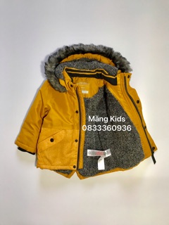 Áo parka bé trai vàng mustard