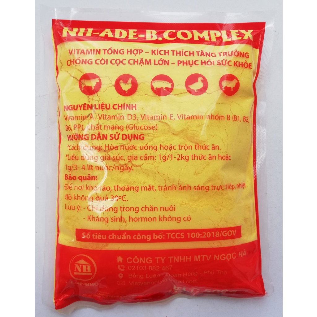 1 gói ADE - B.COMPLEX 500g Vitamin tổng hợp, kích thích tăng trưởng, chống còi cọc, chậm lớn, phục hồi sức khỏe