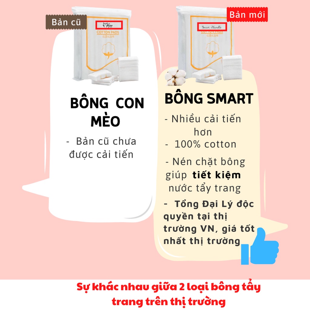 Bông tẩy trang 3 lớp FM Cotton Pads 222 miếng Bông Tẩy Trang nội địa Trung MFBTT1