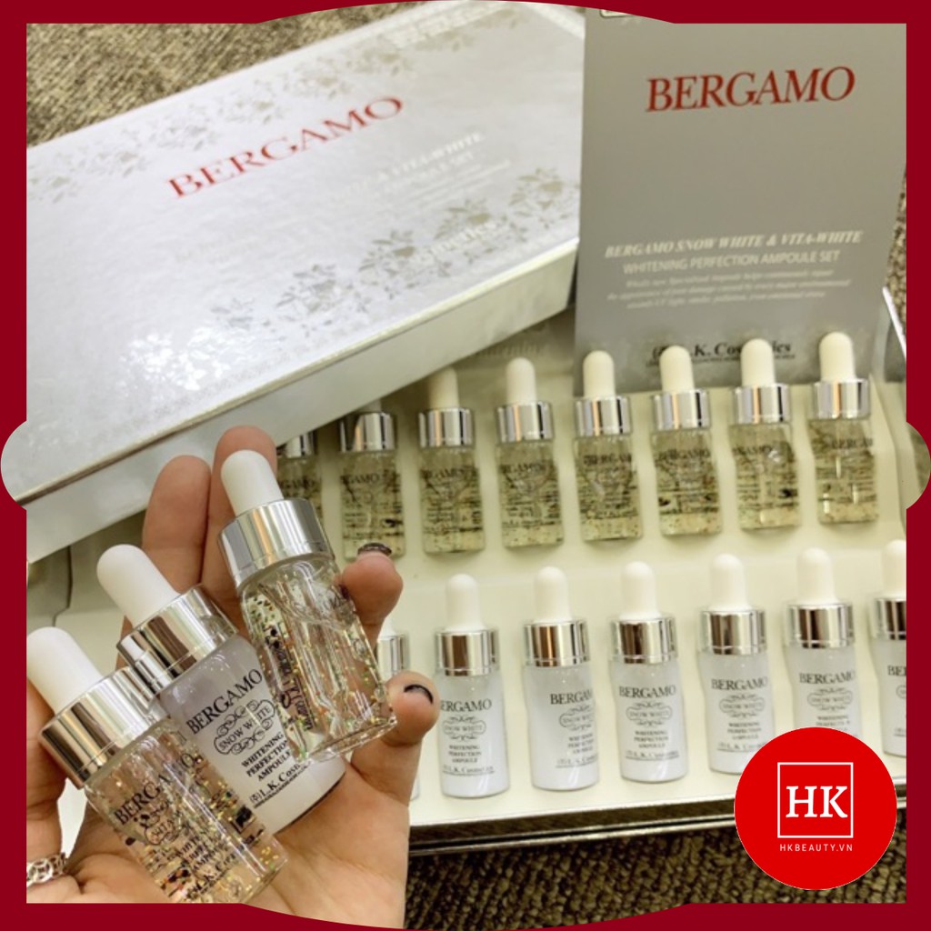 Serum dưỡng trắng BERGAMO SNOW WHITE & VITA-WHITE WHITENING 13ml x 20chai