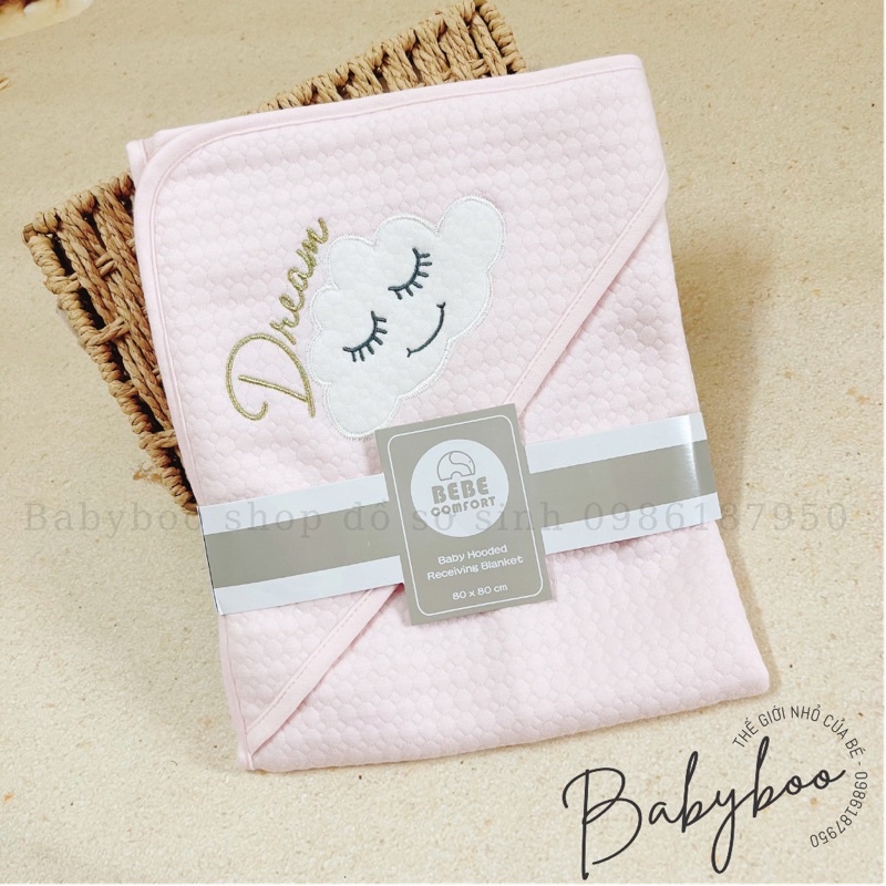 Chăn ủ choàng cho bé Bebe Comfort cotton trần bông 80x80cm [ babyboo]