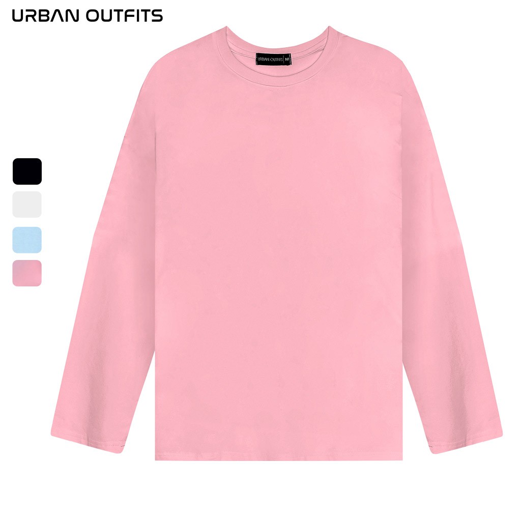 Áo Thun Tay Dài Nam Nữ Form Rộng URBAN OUTFITS Kiểu Trơn TDO01 100 cotton 4 Chiều