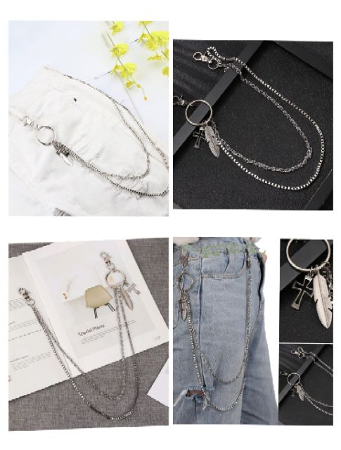 set chân váy ulzzang chain chocker belt chain0