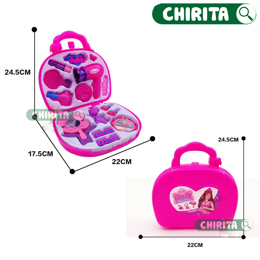 Bộ Đồ Chơi Trang Điểm 15 Món Cho Bé - Vali Đồ Chơi Trang điểm - Chirita TWTĐ123