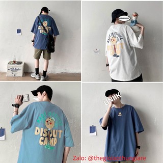 Áo thun cotton in chữ disout camp form rộng max 71kg