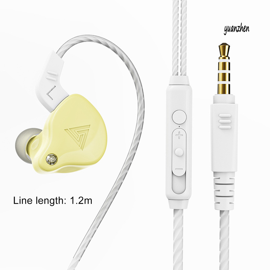 yuanzhen QKZ AK6-X 1.2m Wired Earphone In-ear HiFi Heavy Bass Line Control Headphone with Mic for Music