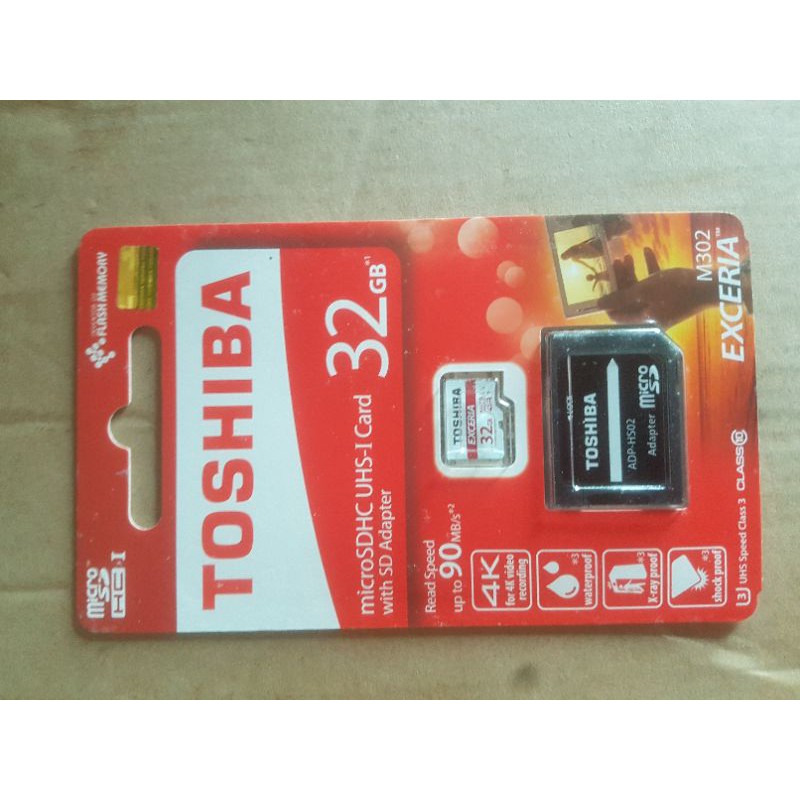 Thẻ nhớ MicroSD 32GB UHS-I U3 R/W 90/30MB/s 4K + SD Adapter Toshiba Exceria M302