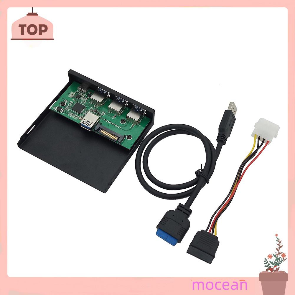 Mocean 5 Port Front Panel TYPE-C 2 USB 3.0 5.25/3.5 inch Floppy Bay Adapter for PC