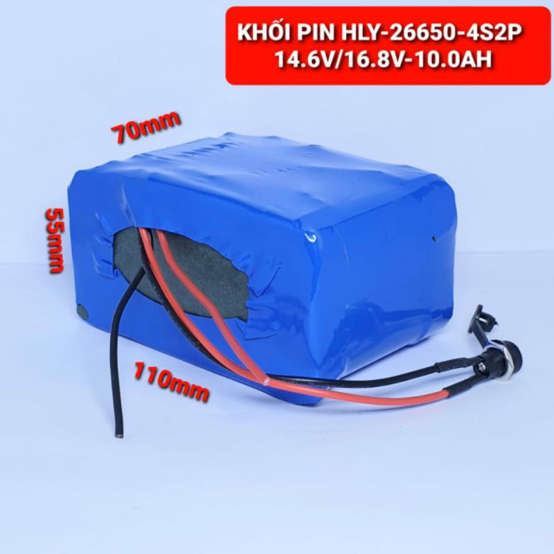 KHỐI PIN HLY-26650 - 4S-16.8V - 10.000mah Xả 50A