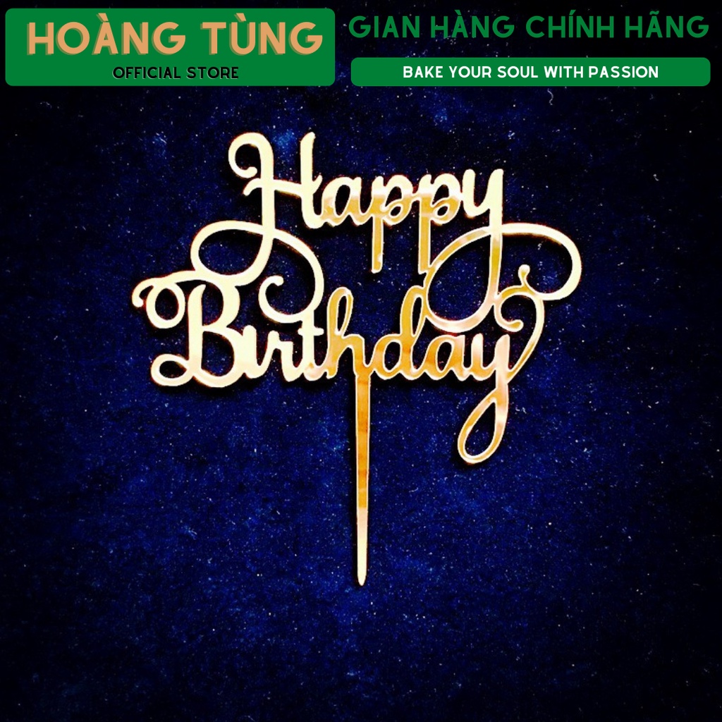 Combo 10 que cắm trang trí bánh sinh nhật, bánh kem, chữ Happy birthday