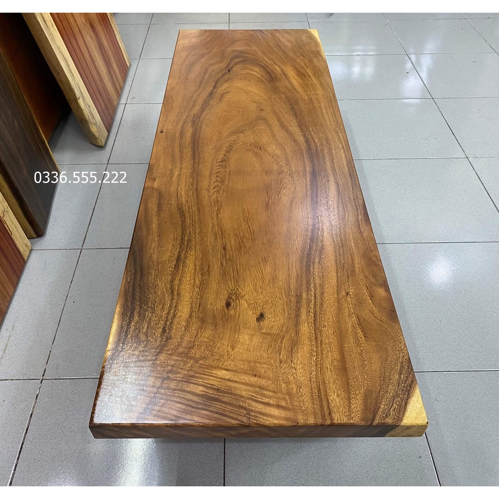 Mặt bàn làm việc gỗ me tây nguyên tấm dài 1,5m
