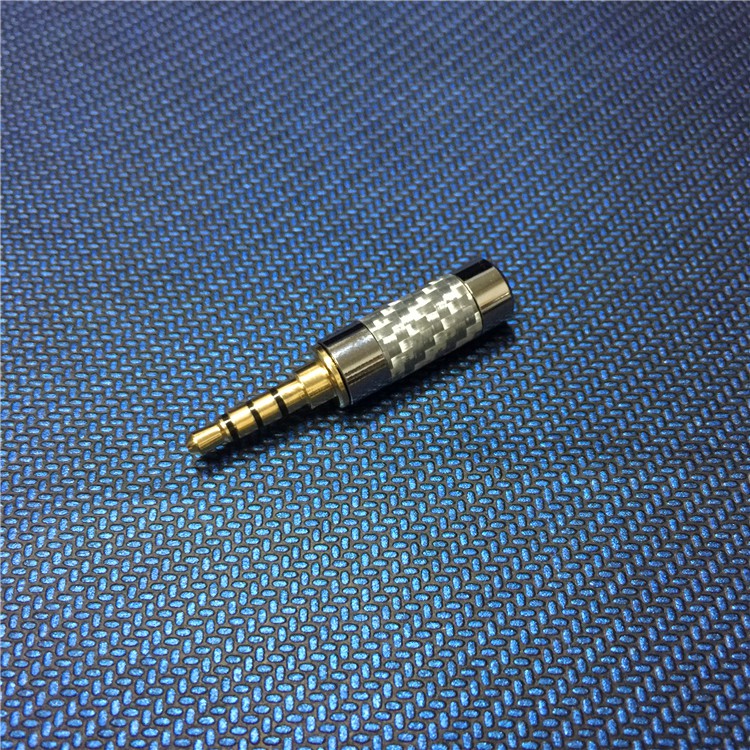 1 Piece 3.5mm 4Ploes Carbon fiber Gold-plated Earphone Plug Gold plated DIY Earphone Plug Connetor