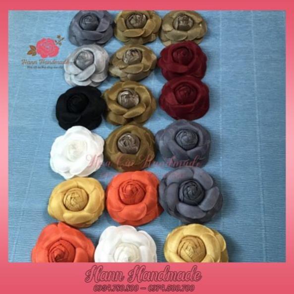 🌺 Hoa cài handmade 🌺 Bông cài áo, hoa cài áo váy 8cm chất vải voan cao cấp làm thủ công đẹp nhiều màu - hann.com.vn