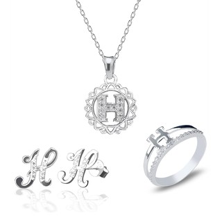 Bộ trang sức bạc nữ chữ H - Trang sức bạc Panmila (TS-BTS-CHUH)