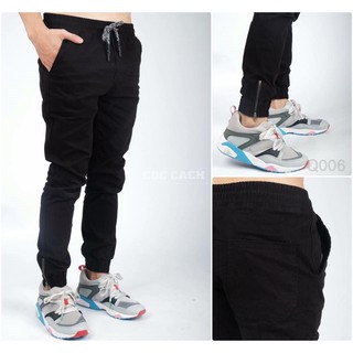 Quần jogger kaki zip