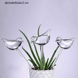 Plant Waterer Self Watering Globes, Bird Shape Hand Blown Clear Aqua Bulbs