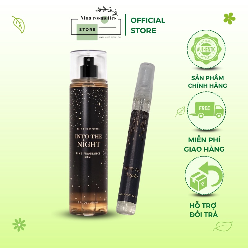 Xịt Thơm Body Mist Bath & Body Works Into The Night Hương Gỗ Dịu Nhẹ
