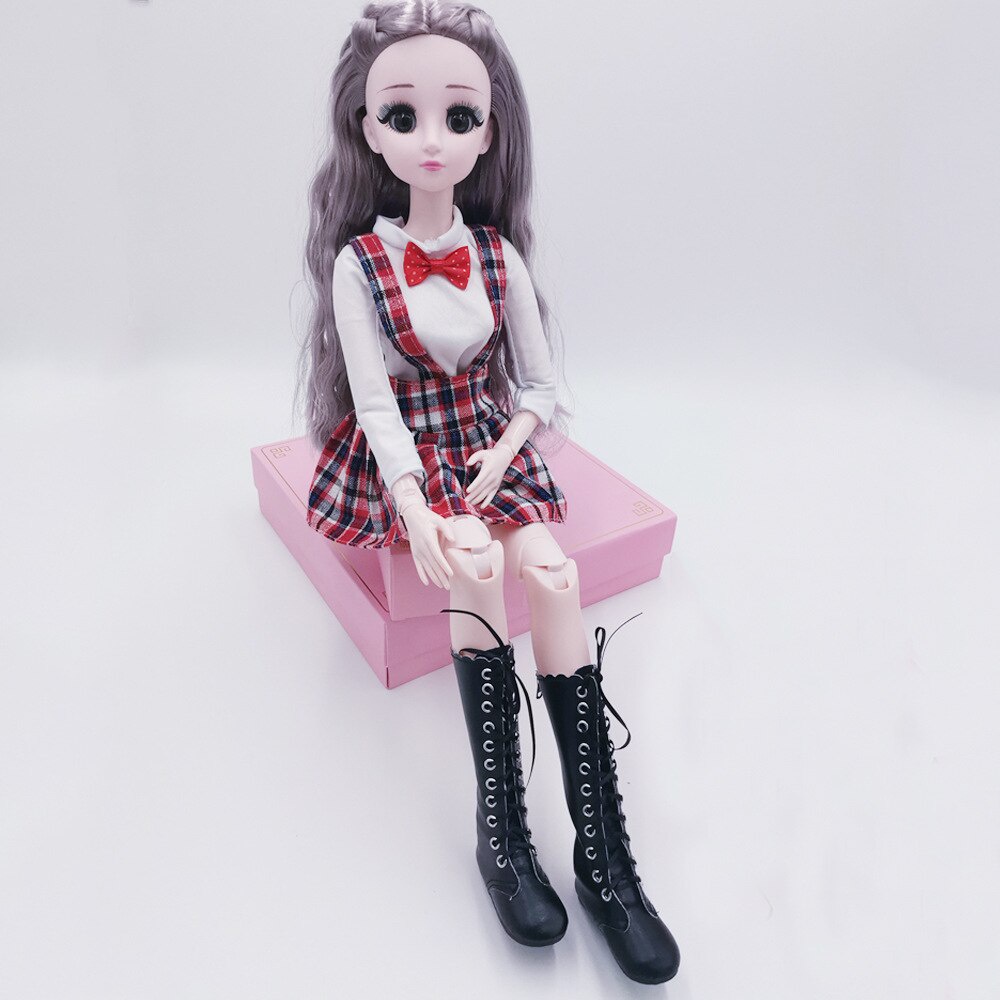 Giày Boot Màu Trắng 60cm Dành Cho Búp Bê 1 / 3 bjd 18 inch 1 / 3