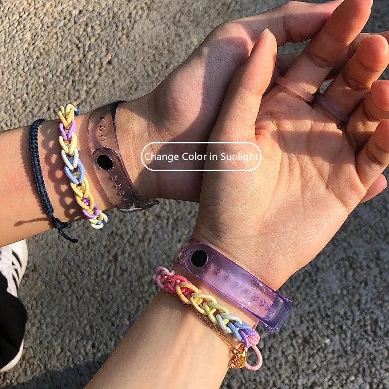 Dây Đeo Thay Thế Chất Liệu Silicon Màu Trong Suốt Cho Xiaomi Mi Band 6 5 4 3 Mi Band 4 5 band6